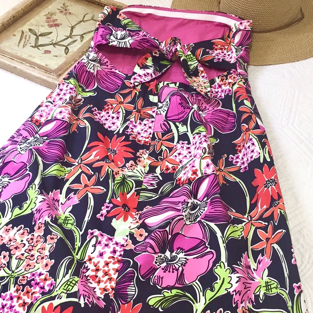 Lilly Pulitzer Sabrina Dress Black Flower Market - Picture 12 of 15